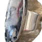 Southwestern Navajo White Black Cinnabrite Ring | Sterling Silver | Sz 7 | 1566