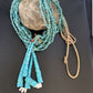Men's XL Santo Domingo Blue Turquoise Shell Bead Jacla Necklace | 36" | 13187