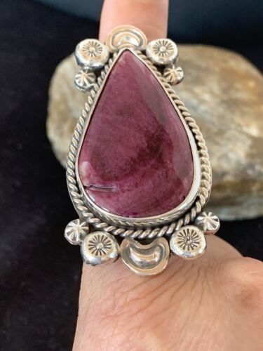 Native American Men's Sterling Silver Purple Spiny Oyster Ring | Sz 11 | 424