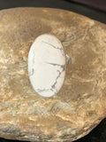 Southwestern Women's Navajo White Howlite Ring | Sterling Silver | Sz 8.5 | 11612