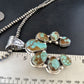 Navajo Blue #8 Turquoise Squash Blossom Necklace Pendant | Authentic Native American Sterling Silver | Naja | 14241