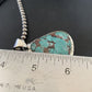 Men's Navajo Pearl Necklace with Blue Spiderweb Turquoise Pendant | Sterling Silver | 10543