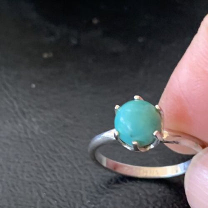 Navajo Blue Turquoise Ring | Sterling Silver | Sz 7 | Authentic Native American Handmade | 10769