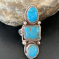 Navajo Blue Turquoise Cluster Ring | Authentic Native American Sterling Silver | Multi-Stone | Sz 10 | 2119