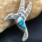 Navajo Hummingbird Inlay Pin | Turquoise | Sterling Silver | Authentic Native American Handmade | 2903