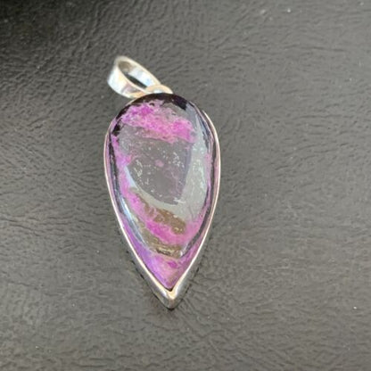 Navajo Purple Sugilite Pendant | Sterling Silver Pearls | 1.50" | Authentic Native American Handmade | 10932