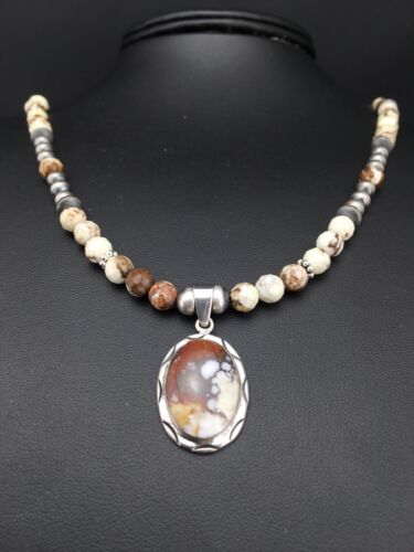 Navajo Wild Horse Turquoise Necklace Pendant | Sterling Silver | 20" | Authentic Native American Handmade | 12107