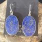 Native American Blue Lapis Lazuli Dangle Drop Earrings | Sterling Silver | 1" | 14090