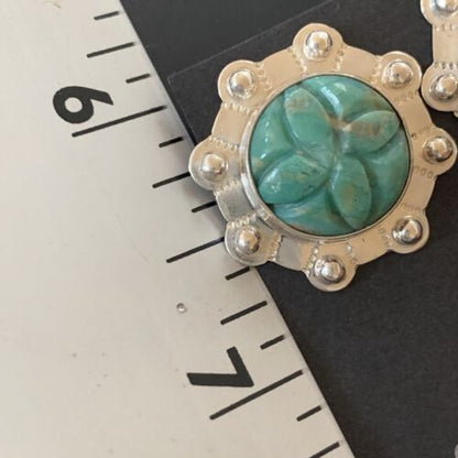 Native American Women's Green Turquoise Earrings | Sterling Silver | 13020 - Masha USA