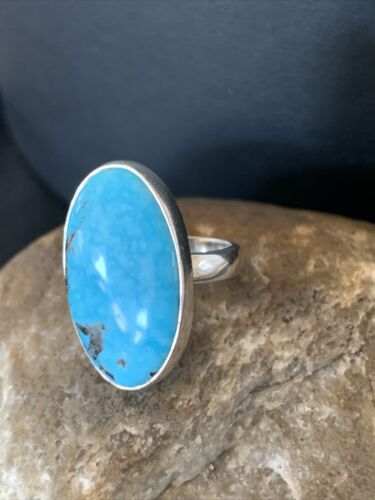 Navajo Blue Kingman Turquoise Ring | Sterling Silver | Sz 5 | Authentic Native American Handmade | 10488