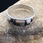 Navajo Sterling Silver Onyx & Picture Jasper Inlay Ring | Sz 13.5 | Authentic Native American Handmade | 1592