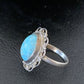 Southwestern Old Pawn Navajo Blue Turquoise Ring | Sterling Silver | Sz 5 | Authentic Native American Handmade | 10781