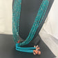 Men's Turquoise Bead 9 Strand Navajo Pearls Necklace | Sterling Silver | Native American Handmade | 8451