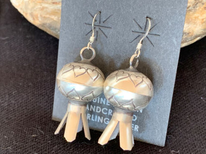 Native American Navajo Pearls Naja Earrings | Sterling Silver | 1" | 01044