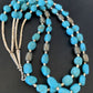 Native American Santo Domingo Shell Nugget Turquoise Necklace | 26" | Authentic Handmade | 12000