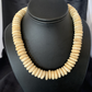 Native American Santo Domingo White Bone Bead Necklace | Brass | 18" | 12950