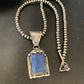 Navajo Denim Lapis Necklace with Pendant | Sterling Silver Pearls | Authentic Native American Handmade | 12438