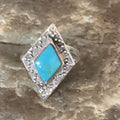 Navajo Blue Kingman Turquoise Ring | Sterling Silver | Sz 6 | Authentic Native American Handmade | 13574