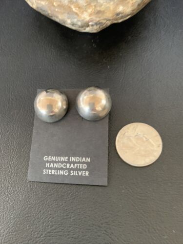 Old Pawn Women's Southwestern Oval Stud Earrings | Sterling Silver | 1" | 13005