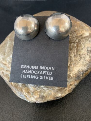 Old Pawn Women's Southwestern Oval Stud Earrings | Sterling Silver | 1" | 13005