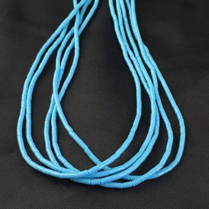 Southwestern Blue Turquoise Heishi 5-Strand Necklace | Sterling Silver | 17" | 10264