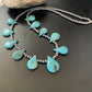 Native American Navajo Pearls Necklace | Sterling Silver | Blue Turquoise Teardrop | 11484