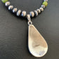 Navajo Green Gaspeite Turquoise Pendant | Authentic Native American Sterling Silver | Multi-Stone | 12265