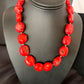 Navajo Red Coral Bead Necklace | Sterling Silver | 20" | Authentic Native American Handmade | 13409