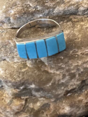 Native American Navajo Kingman Turquoise Ring | Sterling Silver | Sz 5.5 | 1130