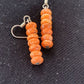 Native American Navajo Orange Spiny Oyster Bead Earrings | Sterling Silver | 13057