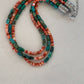 Navajo Green Turquoise Spiny Necklace Set | Sterling Silver | Authentic Native American Handmade | 2979