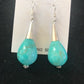 Native American Blue Turquoise Bead Dangle Earrings |  Navajo Handmade Sterling Silver | 960
