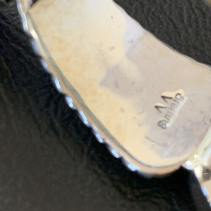 Navajo Sterling Silver Watch Tips | Blue Kingman Turquoise Band | Authentic Native American Jewelry | 11640