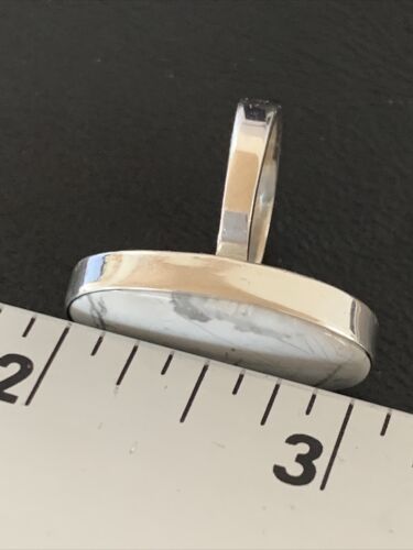 Southwestern Women's Navajo White Howlite Ring | Sterling Silver | Sz 8.5 | 11612
