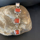 Navajo Red Coral Multi-Stone Pendant Necklace | Authentic Native American Sterling Silver | Multi-Stone | 13242