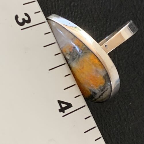 Navajo Yellow Bumble Bee Jasper Ring | Sterling Silver | Sz 8 | 11546
