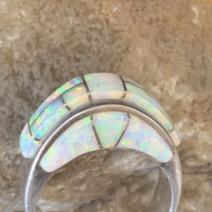 Navajo Pink Opal Inlay Band Ring | Sz 6 | Authentic Native American Handmade | 12403 - Masha USA