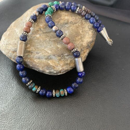 Authentic Tommy Singer Necklace | Blue Lapis Turquoise | Sterling Silver | 15" | 10392