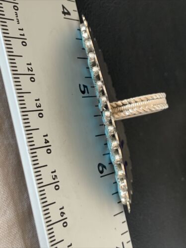 Navajo Zuni Turquoise Multi-Stone Needle Point Ring | Authentic Native American Sterling Silver | Sz 8.5 | 11562