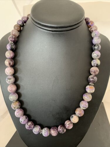 Navajo Charoite Necklace | Sterling Silver | 20" | Authentic Native American Handmade | 01491