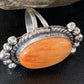 Native American Orange Spiny Oyster Navajo Ring | Sterling Silver | Sz 9 | 13281