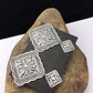 Native American Navajo Stamped Earrings Set | Sterling Silver | 2.75" | 1704