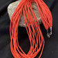 Navajo Red Stabilized Coral Heishi Necklace | 10 Strand Sterling Silver | 20" | 760