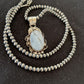 Navajo Blue Larimar Pendant Necklace | Sterling Silver Beads | Authentic Native American Handmade | 1212