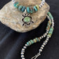 Men's Spiderweb Turquoise Pendant | Navajo Pearls Sterling Silver Necklace | Authentic Native American Handmade | 1017
