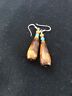 Navajo Sterling Silver Faceted Tiger's Eye Turquoise Dangle Earrings | Authentic Native American Handmade | 1995