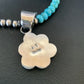 Navajo Blue Turquoise Pendant Necklace | Sterling Silver Pearls | Authentic Native American Handmade | 13220