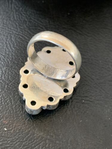 Navajo Blue Cluster Turquoise Ring | Authentic Native American Sterling Silver | Multi-Stone | Sz 10 | 12308