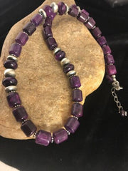 Navajo Purple Sugilite Bead Necklace | Sterling Silver | Authentic Native American Handmade | 18" | 3128