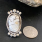 Navajo White Buffalo Turquoise Ring | Sterling Silver | Sz 8.5 | Authentic Native American Handmade | 13348